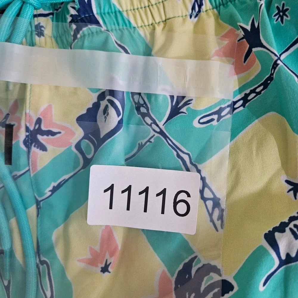 NWT Caribbean Swim Shorts Trunks Men's XXL‎ Lined Zip Pocket Palm Tree Pineapple